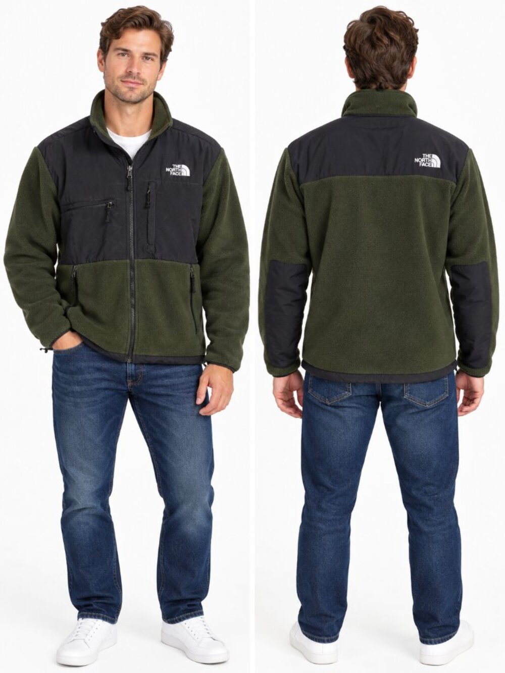 The North Face Polartec 300 Denali Fleece Jacket Men's XL Fig Green Black